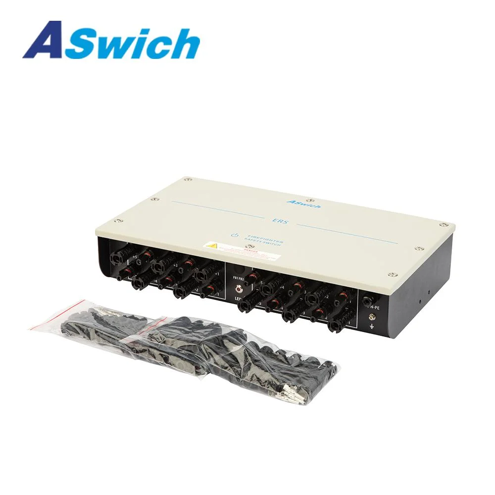 Aswich Hot Selling 4 pôles 2 chaînes MPPT Auto Reset Interrupteurs de sécurité pour pompiers à arrêt rapide c.c.