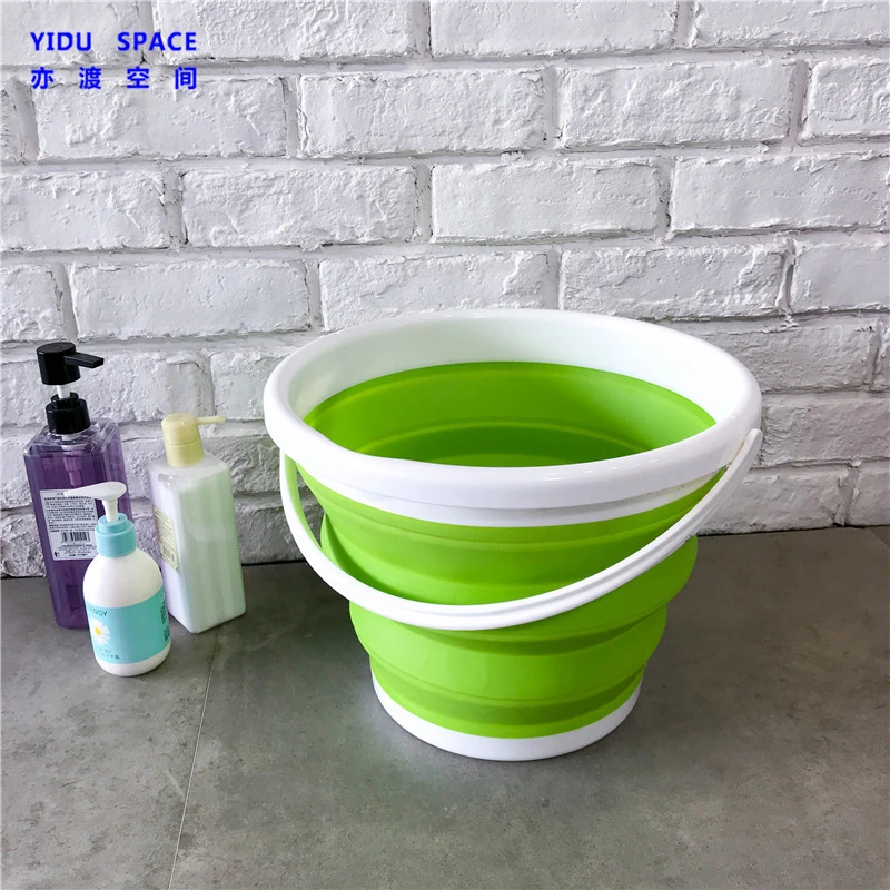 Portable Hanging Household Outdoor Plastic Silicone Toy Bucket Folding Car Wash Bucket Fishing Bucket