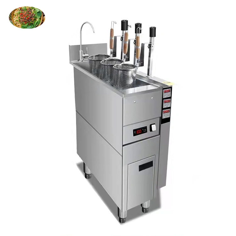 Panela vertical automática para panela caldeiras pasta comercial com Armário seis cestos, panela eléctrica Propane, panela eléctrica