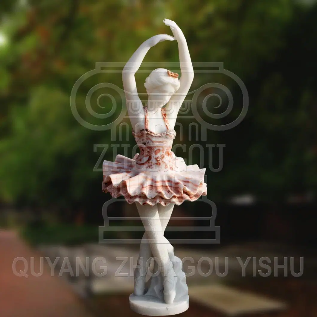 Color Marble Stone Ballerina Statue Garden Decoration Sculpture