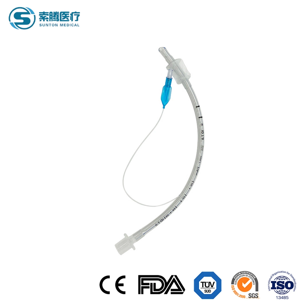 Sunton China Nasal Rae Endotracheal Tube Supplier PVC Material Class I White Endotracheal Tube Tip Intubation Tube High-Quality Lidocaine Endotracheal Tube