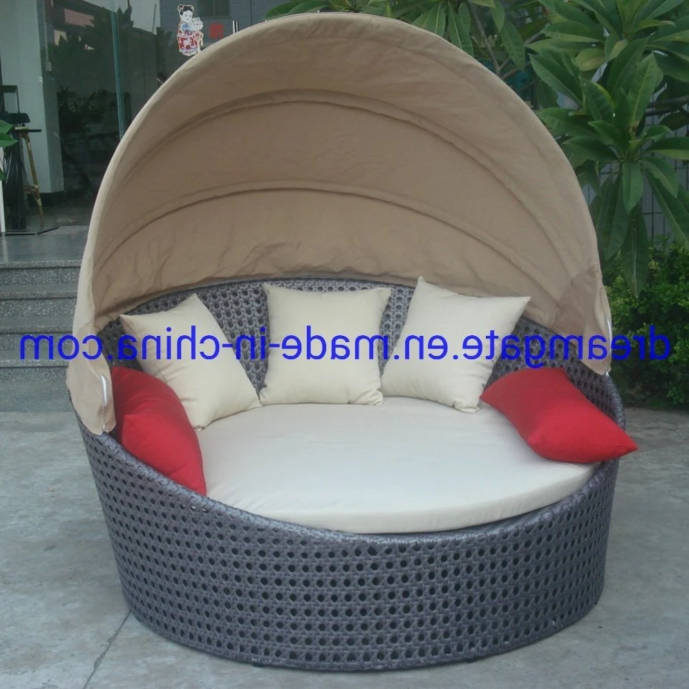 Großhandel/Lieferant Garten Pool Möbel Sofa Bett Rattan Sonnenliege Tagesbett Freizeit Strand Schwimmbad Sonnenliege Lounge Tagesbett Aluminium Faltbares Rundes Sonnenbett