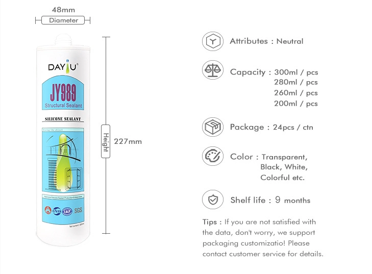Great Structural Silicone Sealant for Glass Curtain Wall Product Description