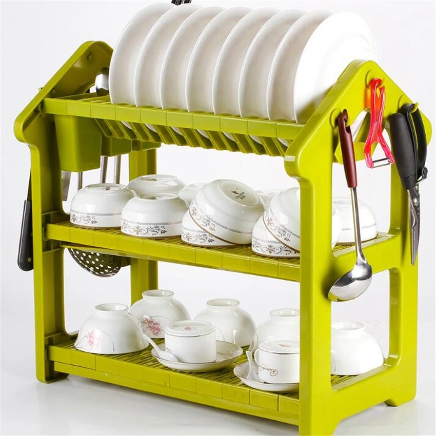 3 Tier Kitchen Plastic Dish Rack Dish Drying Rack for Home