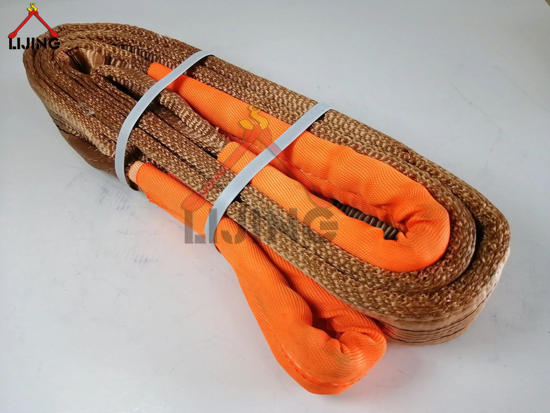 4 Layers Orange Eye to Eye Flat Webbing Sling