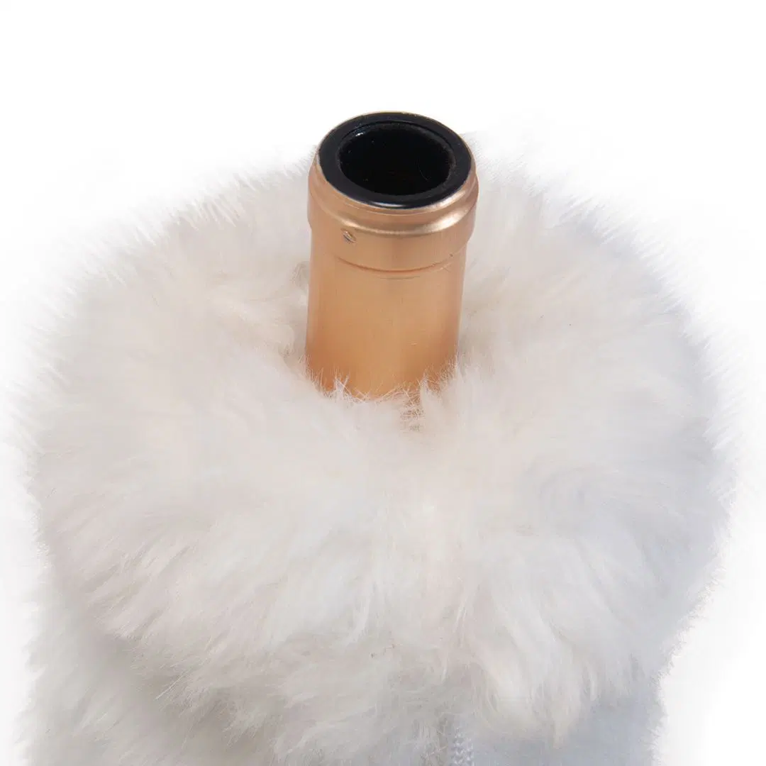 De nouveaux produits de Noël du commerce extérieur Bouteille de Champagne Set Set de vin rouge de Noël Décoration de table blanc sac bouteille en peluche