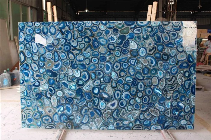 Blue Marble Onyx caractéristique d'Agate parois translucides de prix de la dalle