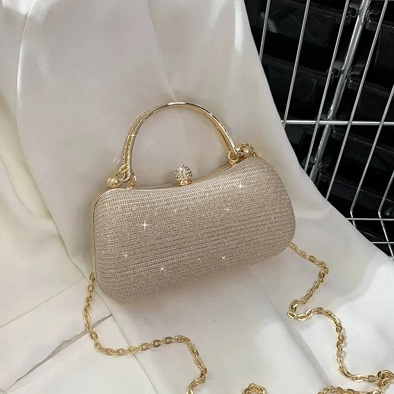 New Fashion Glitter Rhinestone Women's Clutch Bags Versatile with Chain Wedding Evening Bags Handbag