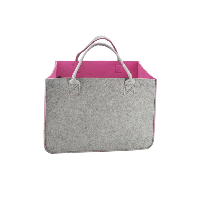 Two-Tone Felt Women's Tote Bags Fashion Ladies Handbag Promotional Gift Pouch Shopping Bag Custom