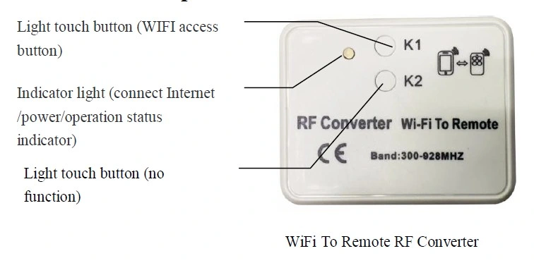 Learning Rolling Code Wide Frequency 240-930MHz Wireless WiFi to RF Converter