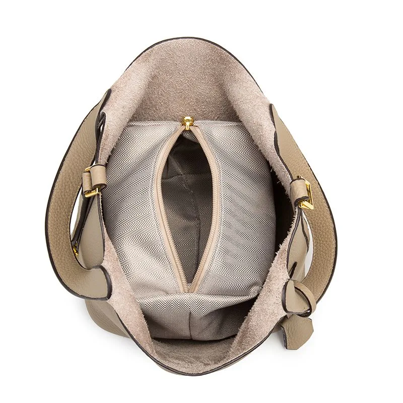 2021 New Fashion Female PU Lychee Pattern Bucket Bag