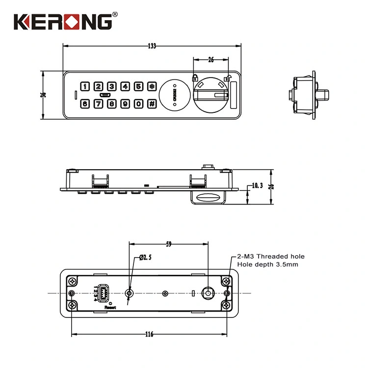 KERONG électricité ABS intégré Smart Locker System Safe Password Keypad Verrouillage de porte de l'armoire à combinaison numérique intelligent