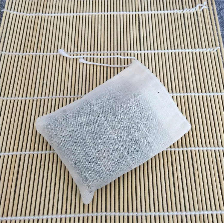 Sac de fil de coton écologique personnalisé 10*15cm vide sachets de thé avec Chaîne