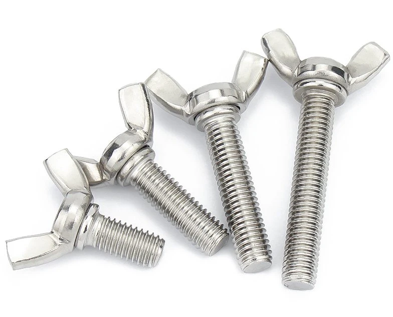 SS304 Stainless Steel Butterfly Wing Bolt Double Ear Screw Handle Bolt for Hand Screw Toggle Bolt