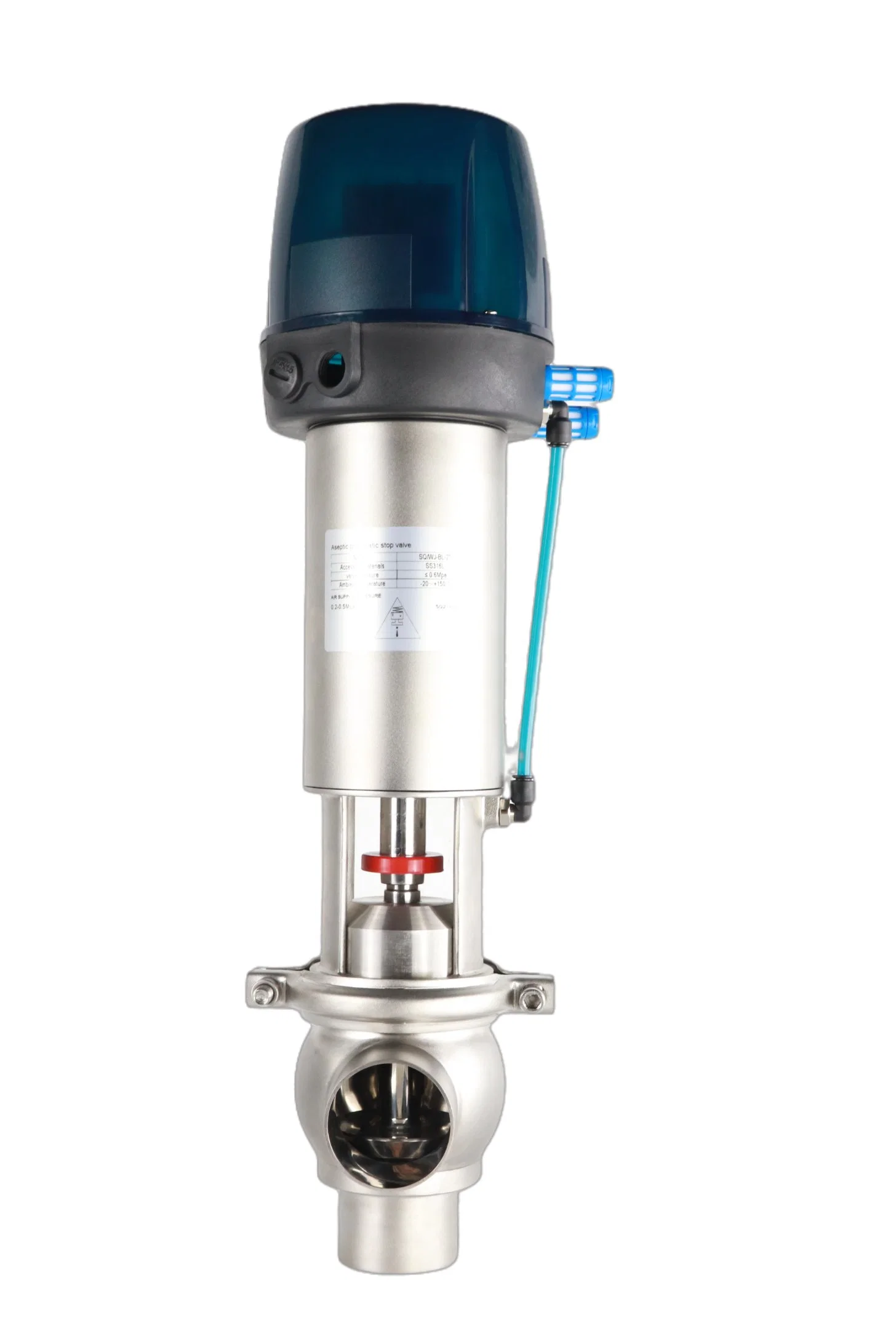 Hygienic Sanitary Stainless Steel SS304 Single Seat B Type Weld Aseptic Diverter Valve with Intelligent Control Head