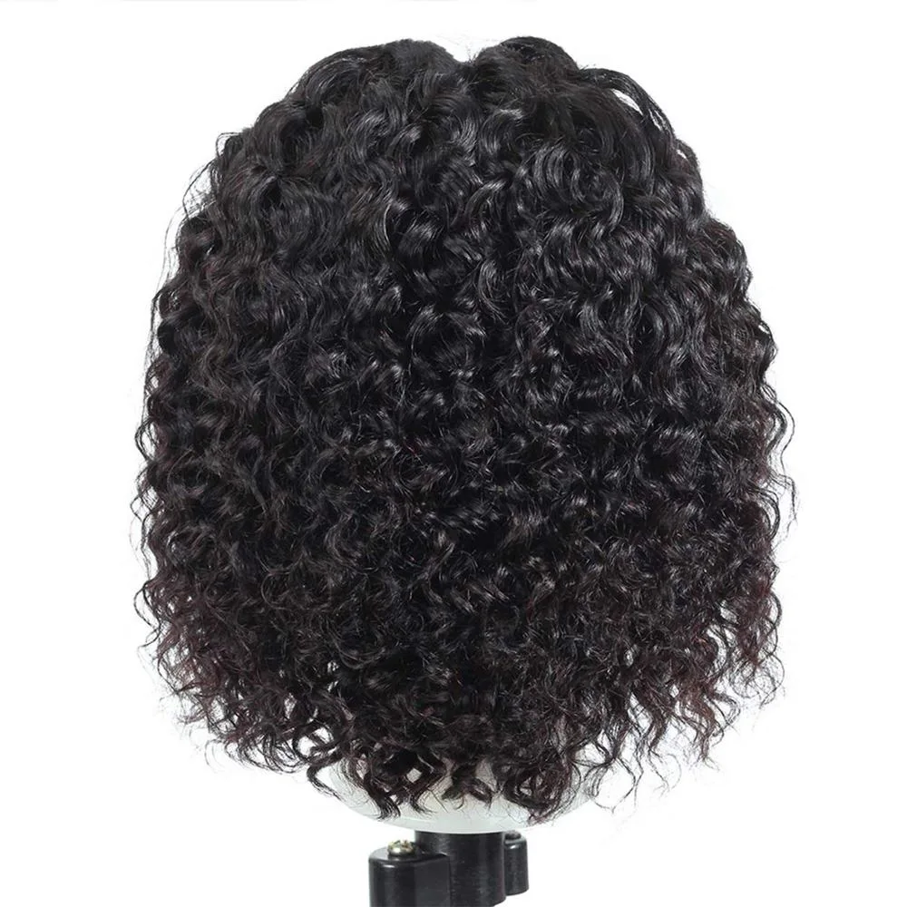 Kbeth Machine Made Human Hair Wigs with No Lace for Black Women Fashion Summer Cool Short Bob Virgin Kinky Curly Human Wig Without Lace Wholesale/Supplier Cheap Price