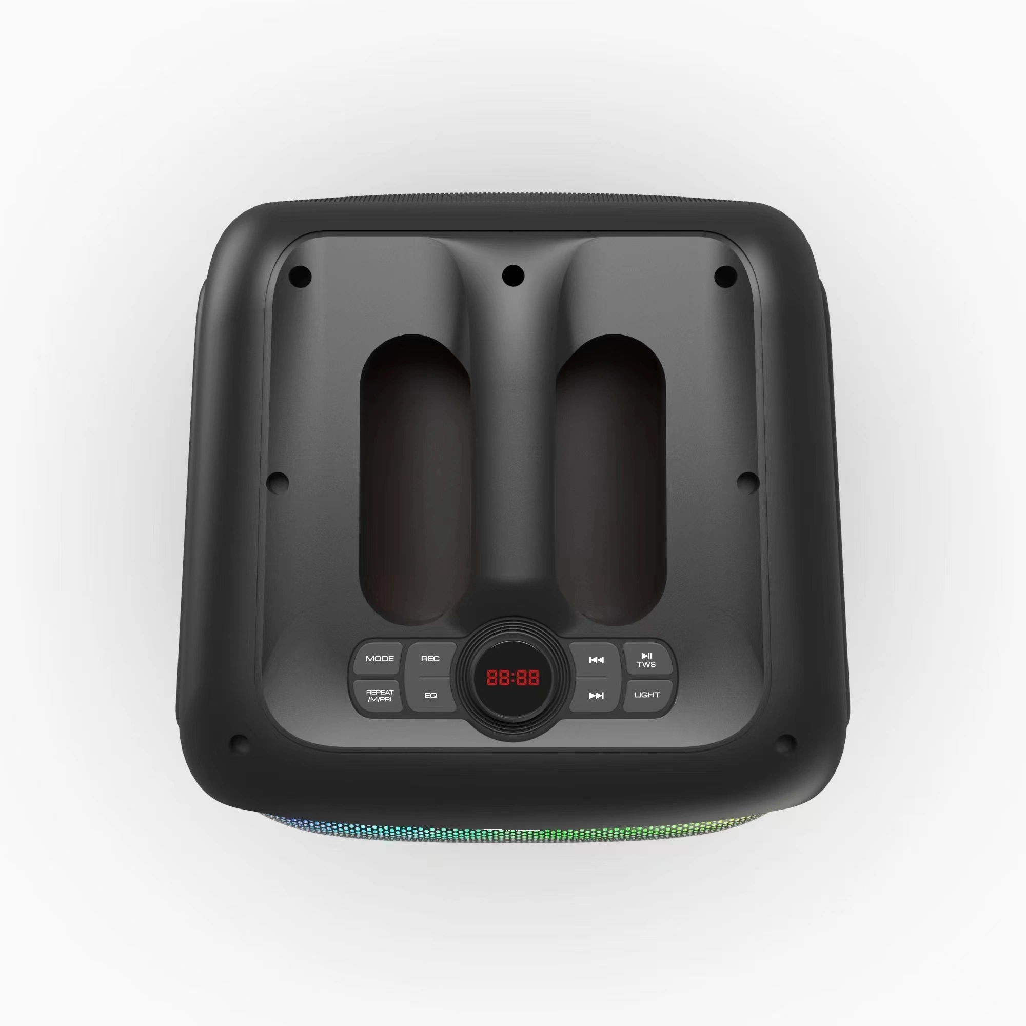 2023 New Single 8 Inch Outdoor Speaker Professional Sound Box Wireless Audio Portable Karaoke System Bluetooth Speaker with Fire Effect Light