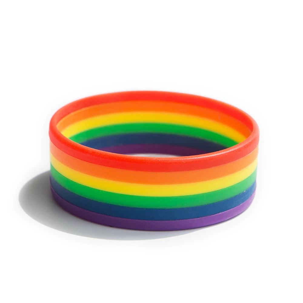 Custom Silicone Rainbow Bracelets Make Your Own Rubber Wristbands with Message or Logo High quality/High cost performance Personalized Wristband