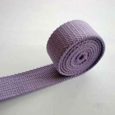 Color púrpura claro 2cm ancho espesante costura Accesorios mochila de cincha Cinturón de seguridad tejido 100% algodón
