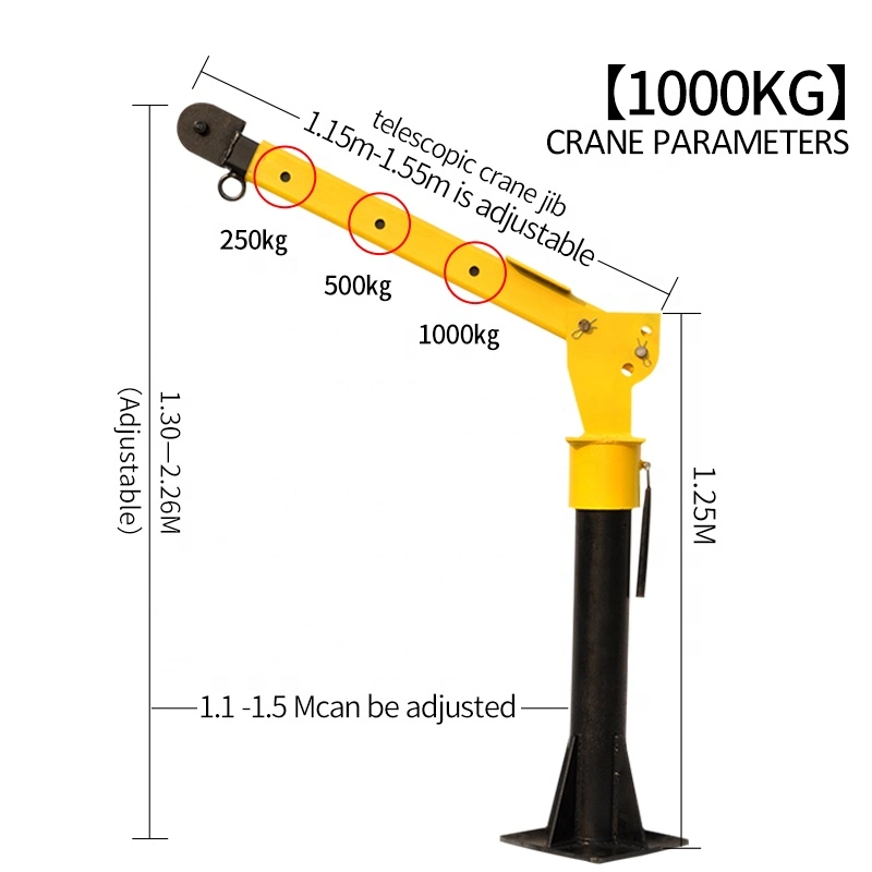 Manual Used Hydraulic 1 Ton Mini Truck Mounted Crane