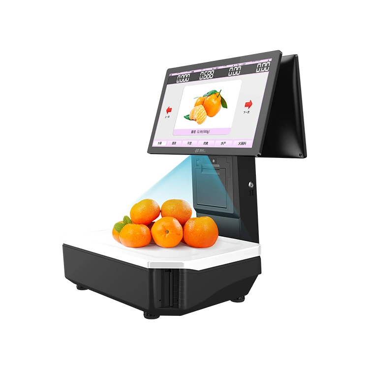 Ai POS Scale with Label Sticker Printer Automatic Identified Scale for Fruit Vegetable Shop