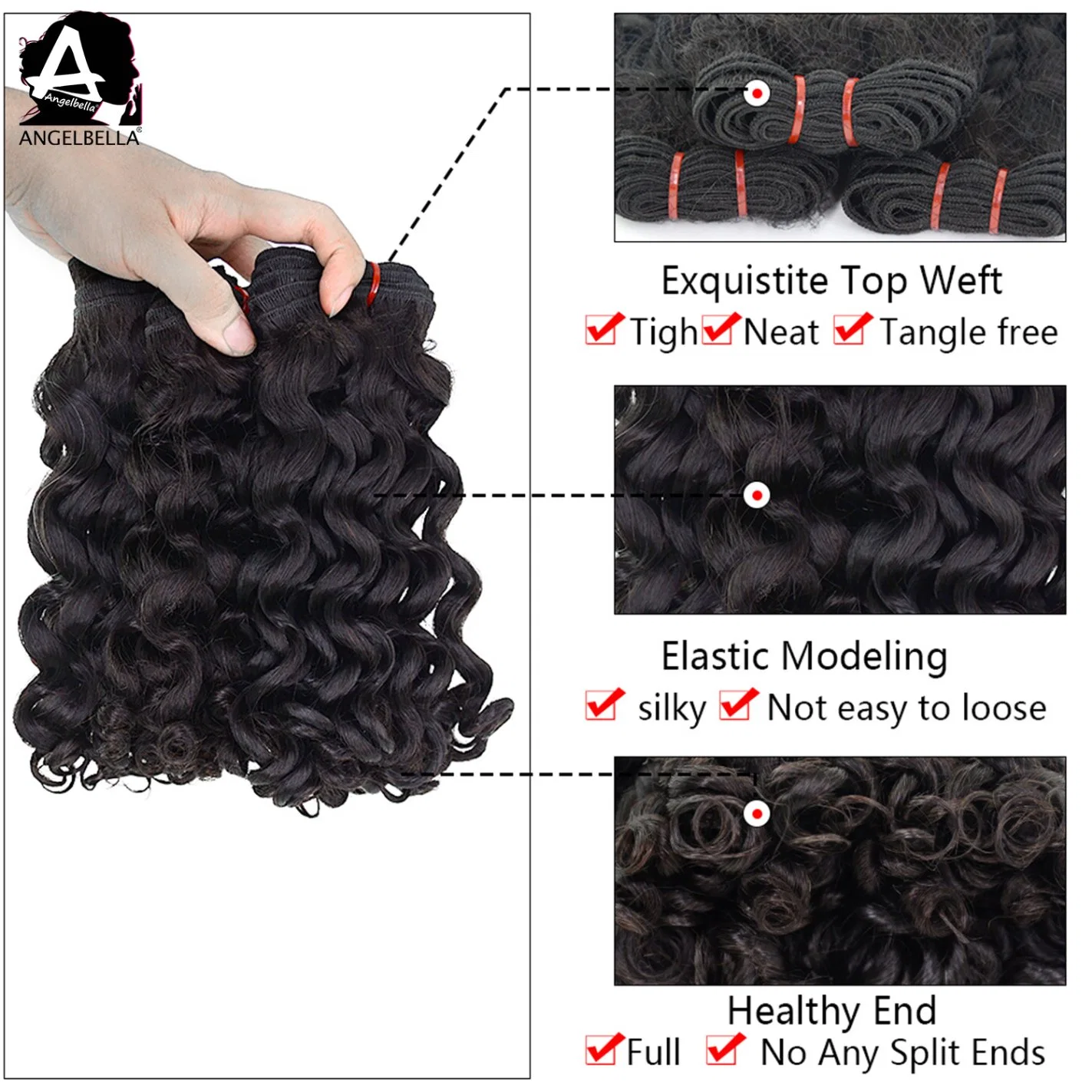 Angelbella New Arrived Hair Pieces Super Double Drawn Loose Wave Funmi/Body Wave Remy Hair