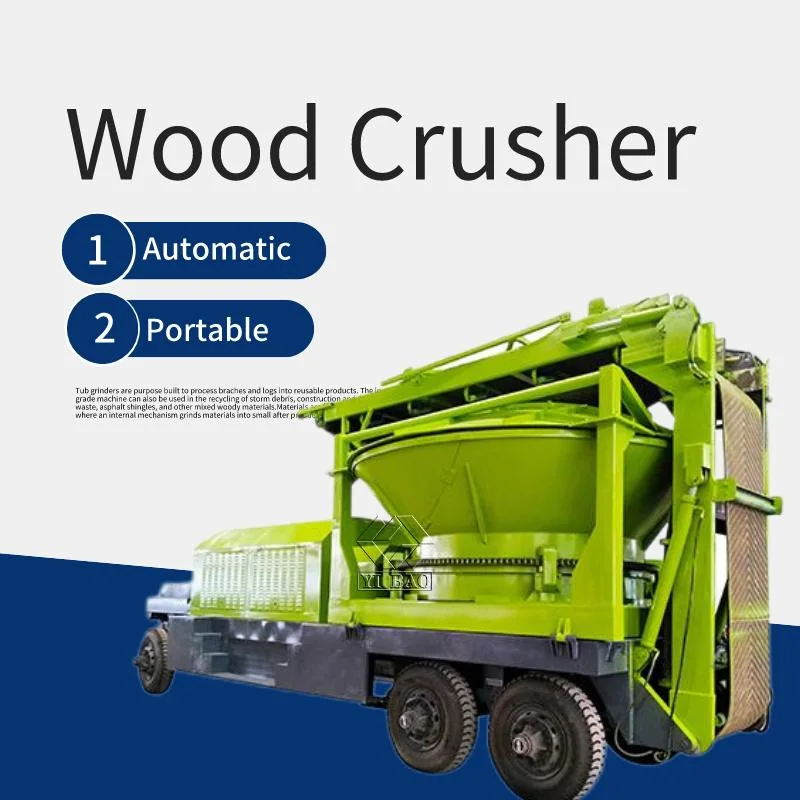 Énorme déchiqueteuse rotative de planche en bois, broyeur de souches d'arbres à moteur diesel complet.