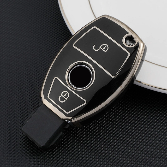 Soft Gold TPU Car Key Cover Protect Shell Holder for Benz