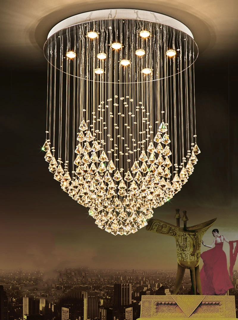 Round Design Large Crystal Chandelier Modern Lighting Diamond Chandelier (WH-NC-37)