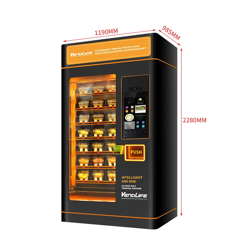 New Face Recognition Elevator Fresh Fruit Vegetable Vending Machine with Lift System