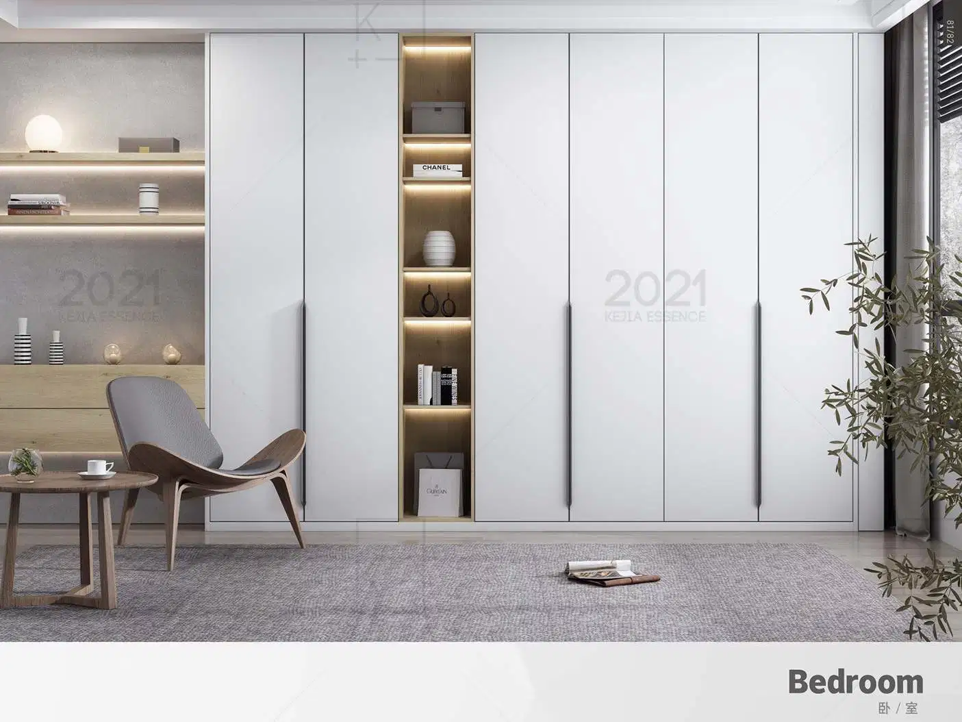 Factory Price Customized Size Simple Fashion Wardrobe for Bedroom Furniture