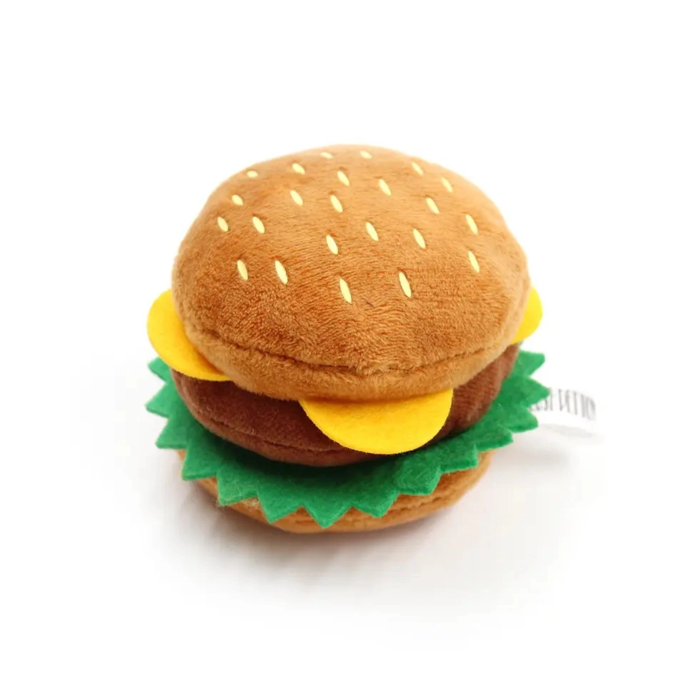 Nouveau Hamburger PET au design créatif en peluche personnalisé de style alimentaire Jouet