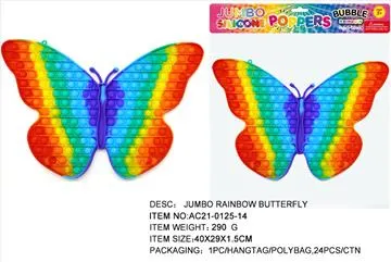 O "Big Size Butterfly Pops" faz o "Fidget Toy Push" saltar bolhas Brinquedos educativos para crianças alívio do stress Fidget Poping