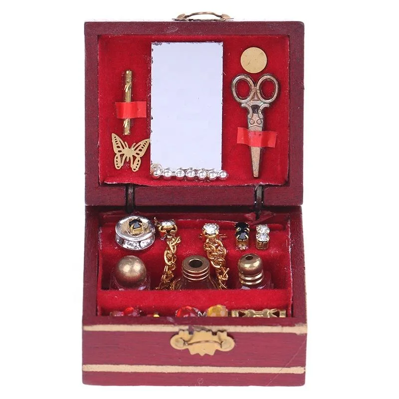 1: 12 Dollhouse Miniature Makeup Box Cosmetic Case for Dollhouse Decor Accessories