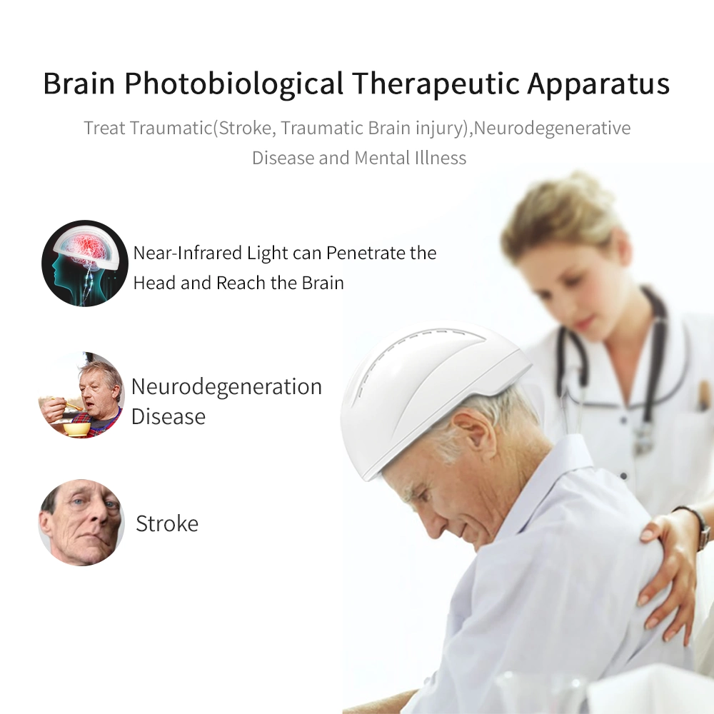 Neurofeedback Estimulación Cerebral Transcraneal 810nm Terapia de Luz LED de Infrarrojo Cercano Nir con Casco de Fotobiomodulación Cerebral para Alzheimer Parkinson Accidente Cerebrovascular