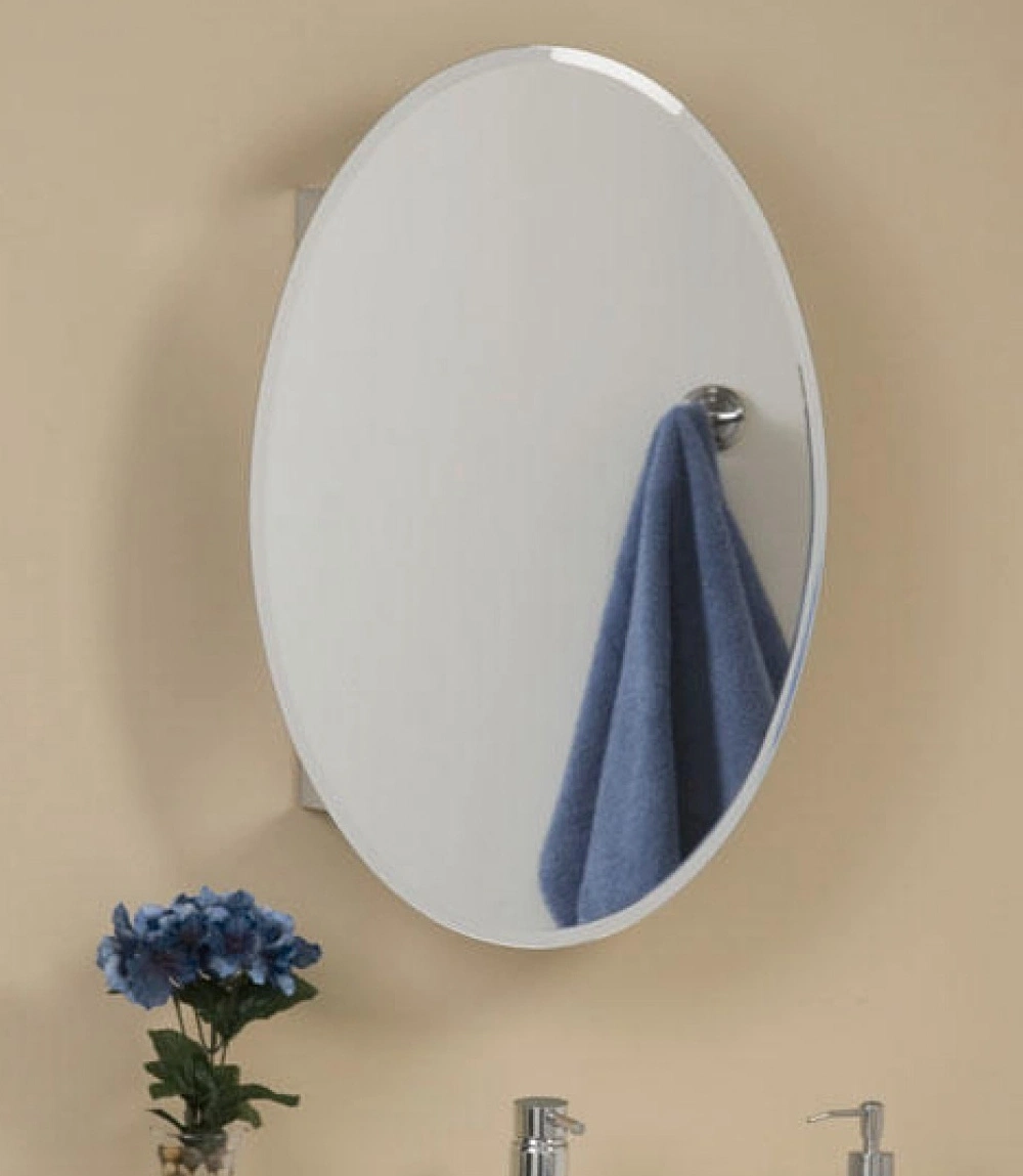 Bevelled Polish Wall Mirror Frameless Wall Mirror with Hooks