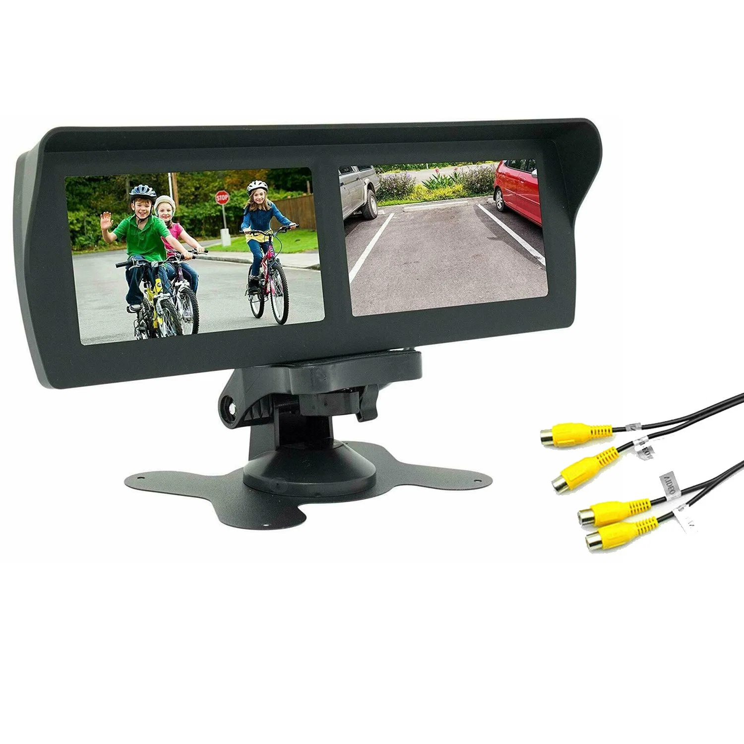 4.3" Dual Screen Rear View Car Monitor with 4CH Video in 12-24V