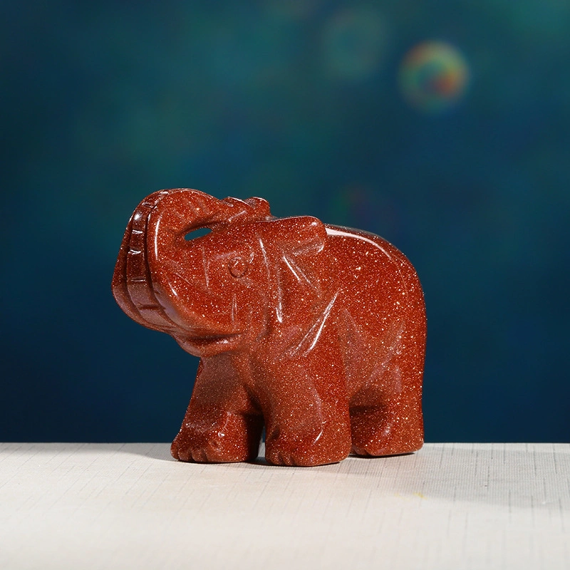 Semi драгоценного камня моды естественные слон Карвинг статуи