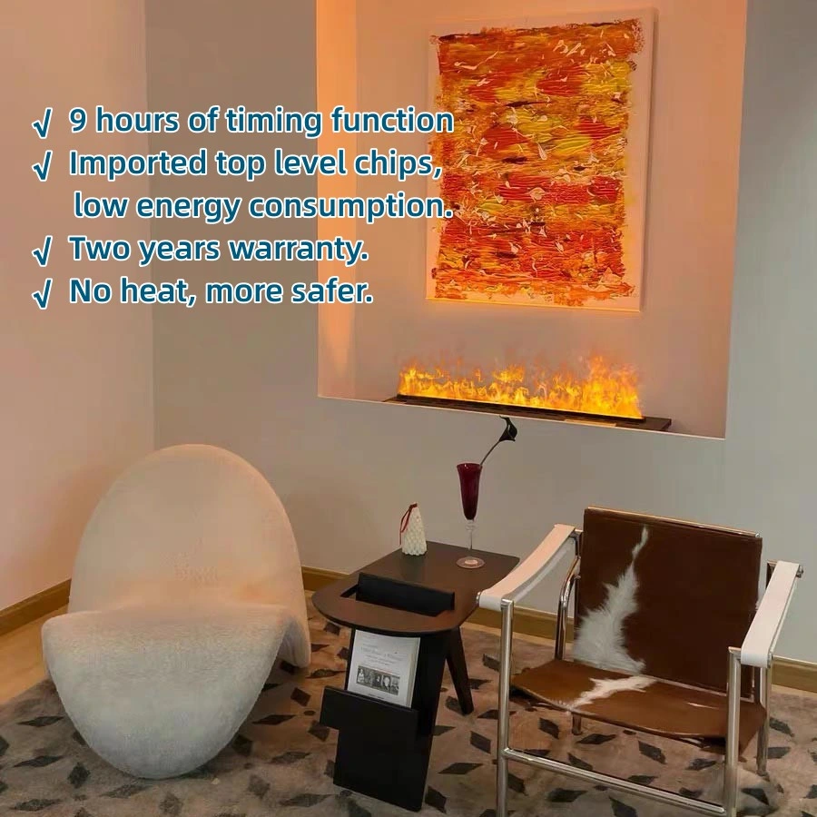 Smart interiores decorativos insertos llama Classic Electric 3D de vapor de agua contra incendios de vapor de agua LED Insertar Chimenea