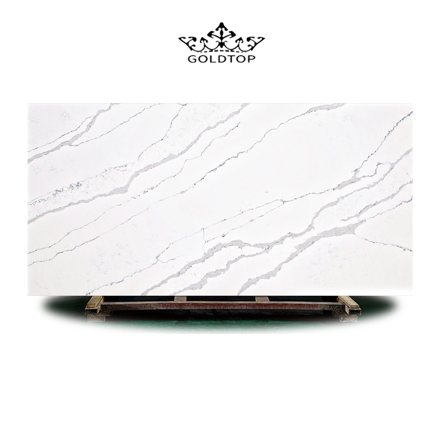 GoldTop Borghini poli Island Table Tops Pierre artificielle plaque en quartz Carreaux comptoirs de cuisine