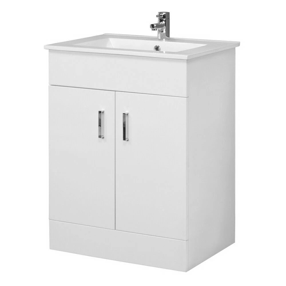 High Gloss White PVC Bathroom Cabinet 600mm