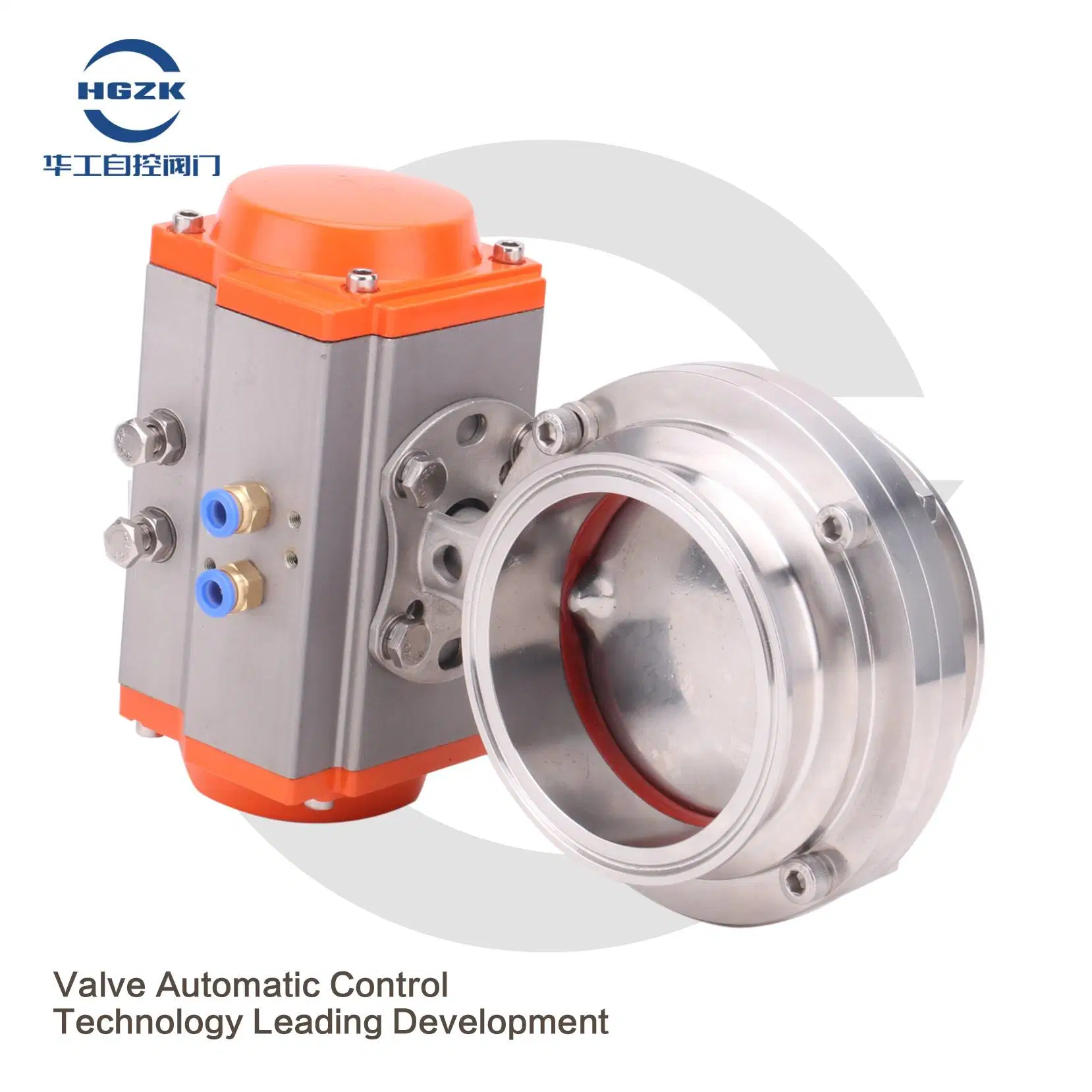 Food Industry Pneumatic Actuated Sanitary Butterly Valve