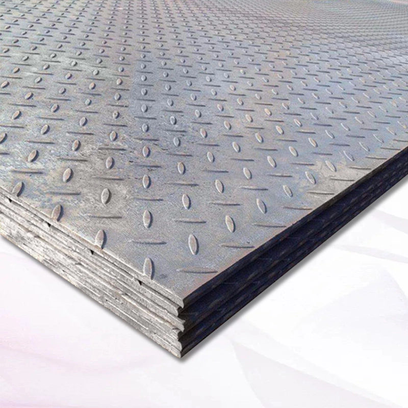 Width 1250mm Pattern Plate Light Weight Anti-Skid Effect Hot Rolled Checkered Steel Plate