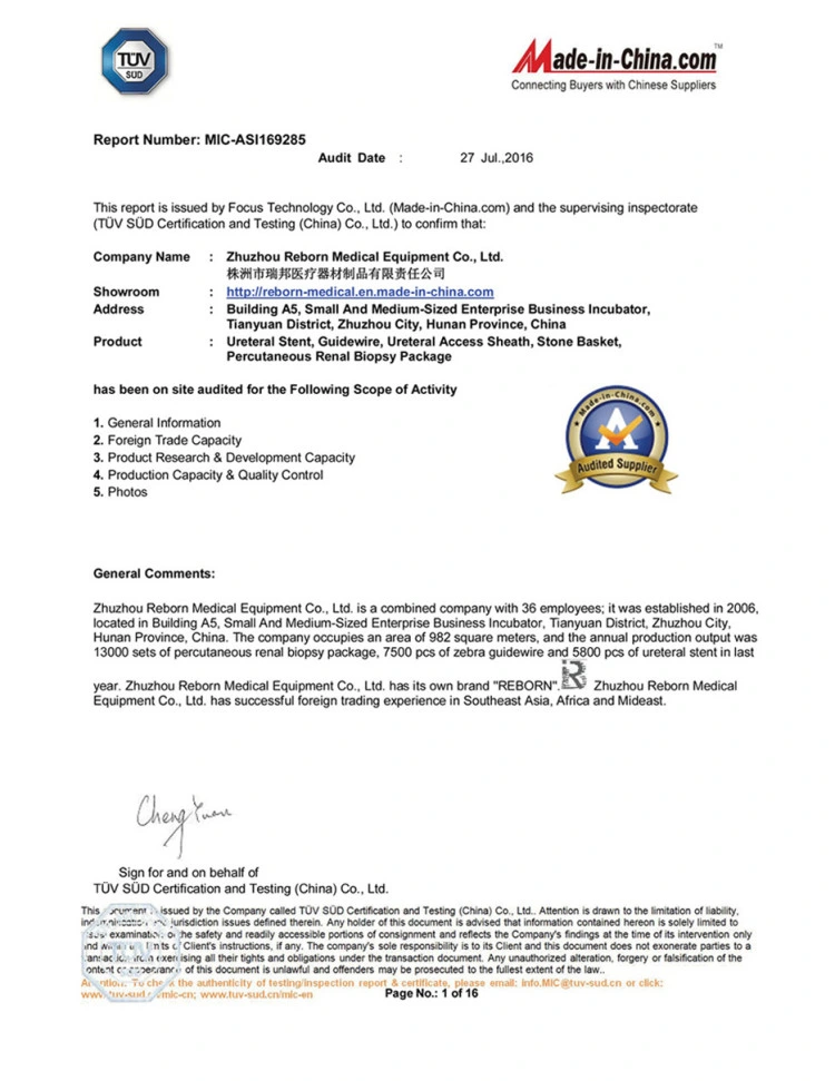 Ore Exhibits Excellent Torsional Stiffness Toprevent Kinking Zabra Guidewire Wire Guide with CE Certificate