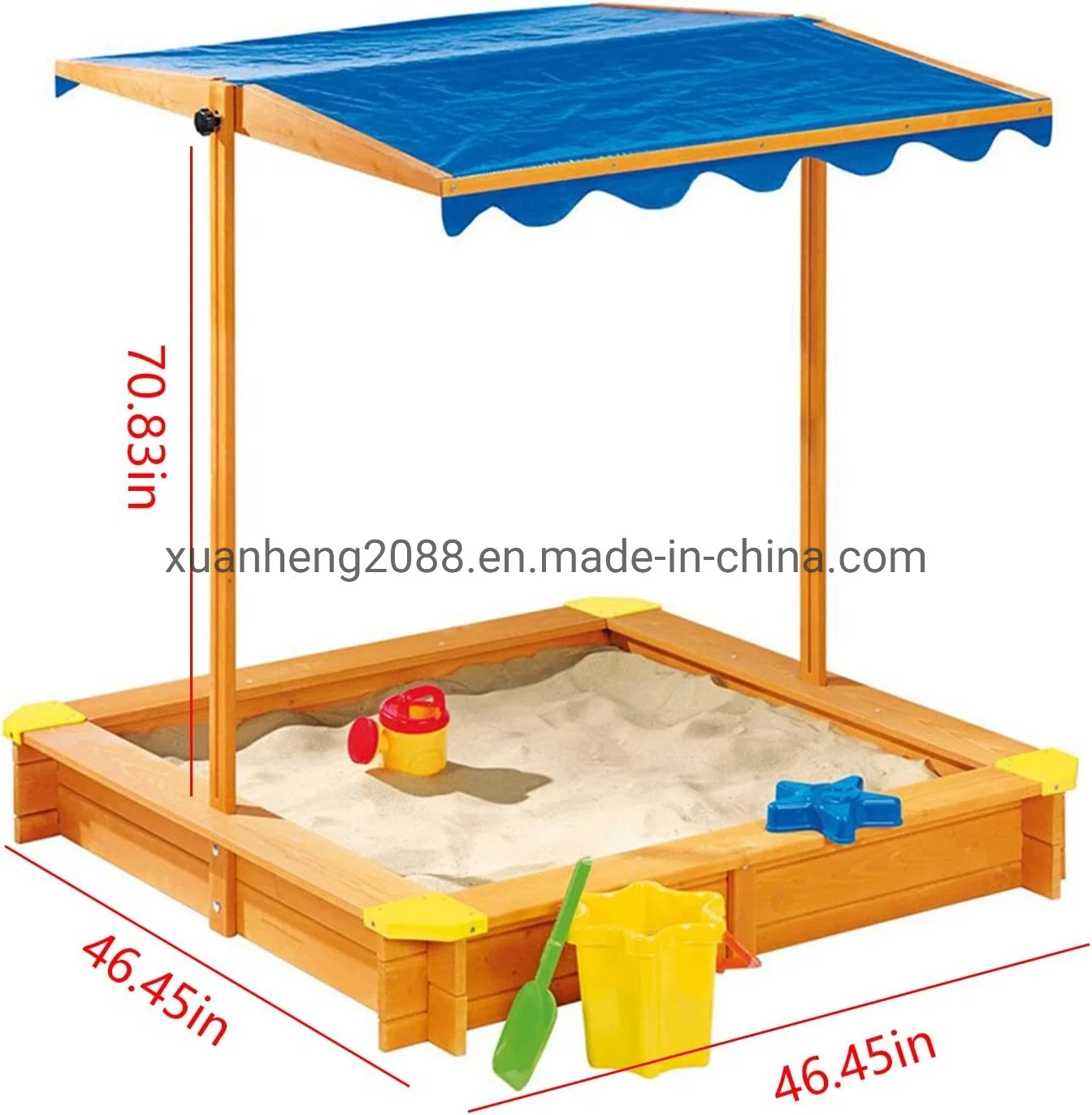 Outdoor Garten Sand Pit Höhe Verstellbare Kinder Sandbox Aus Holz