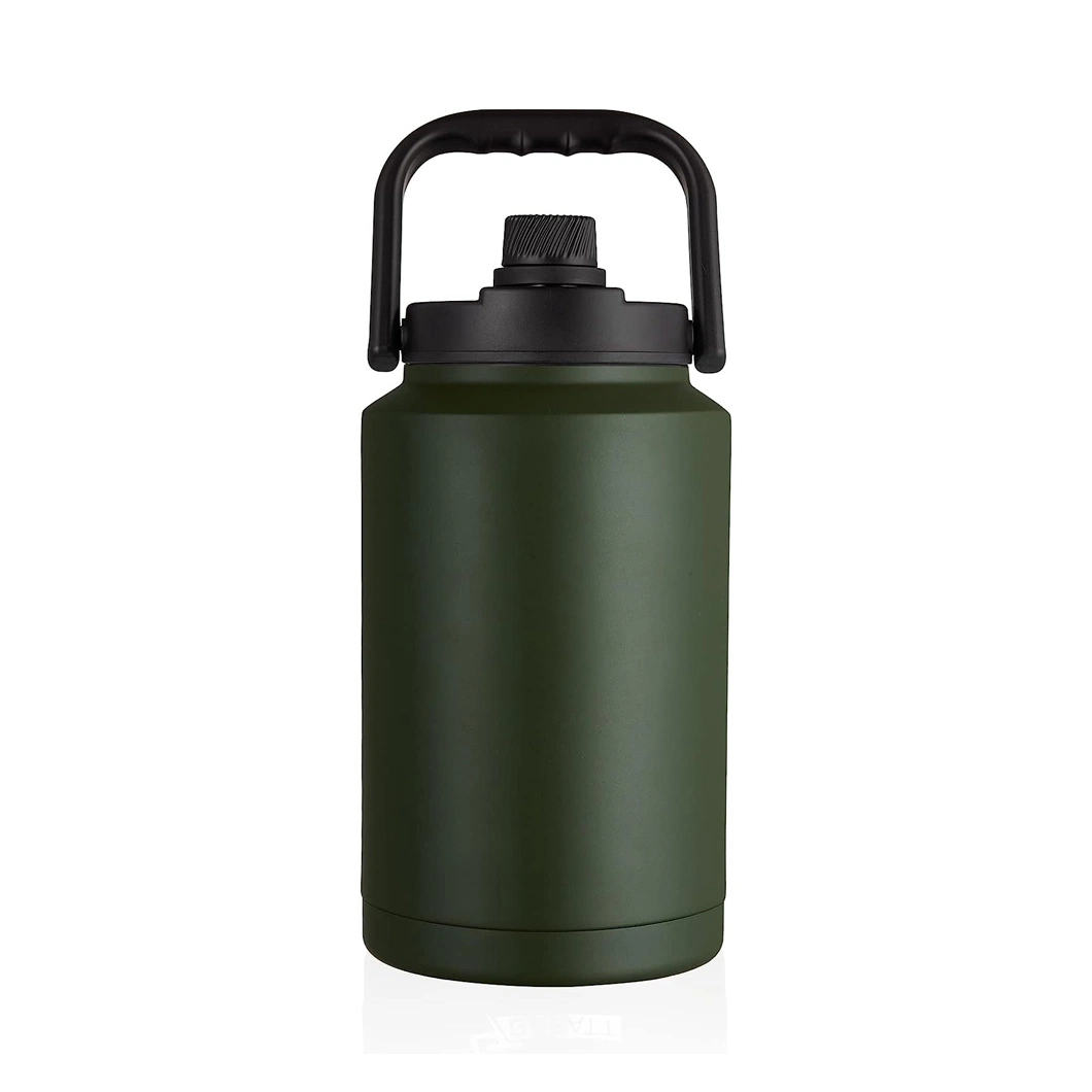 Halbe Gallone 64oz große Doppelvakuum Wasserflasche Edelstahl 1 Gallone 128oz isolierte Gallone Krug mit Griff