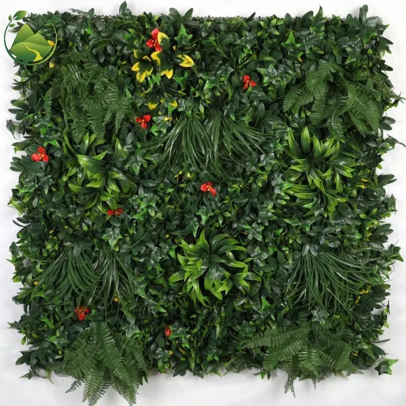 100X100cm Anti UV Plastic Backdrop Vertical Garden Panels Green Plants Artificial Grass Wall