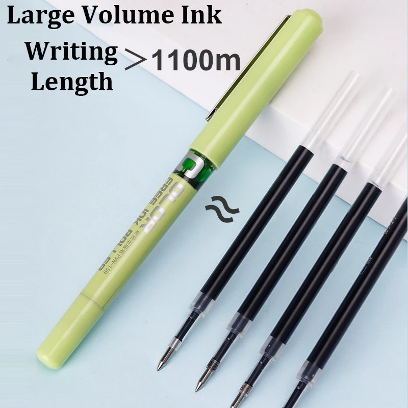 Bolígrafo de tinta líquida Snowhite para papelería de oficina, 12 colores, punta fina de 0,5 mm, escritura suave, caja de mascotas