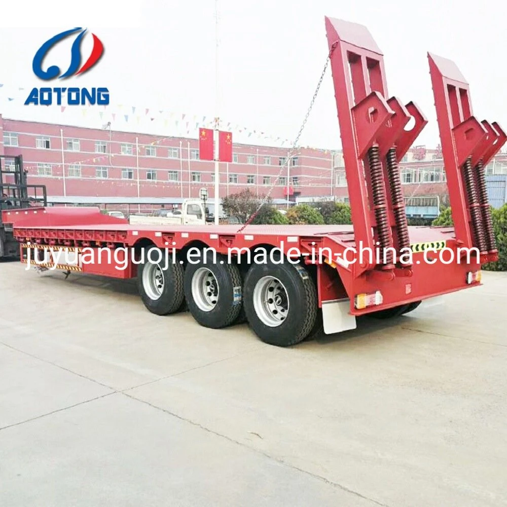 Lowbed Semi Truck Trailer Excavator Carrier Heavy Loading Low Boy Semi Trailers