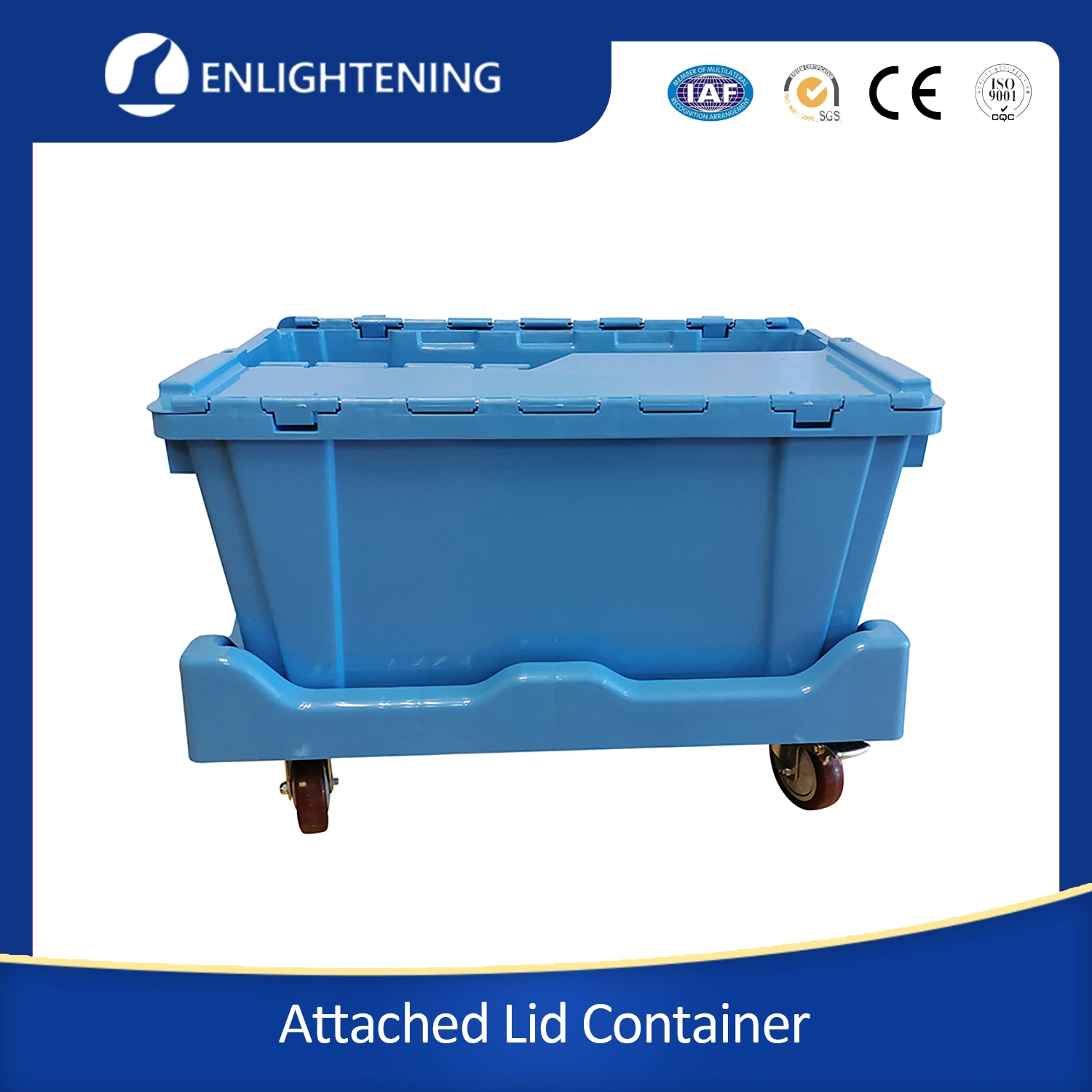 Tote Box with Lid Plastic Moving Crate 600*400*315mm